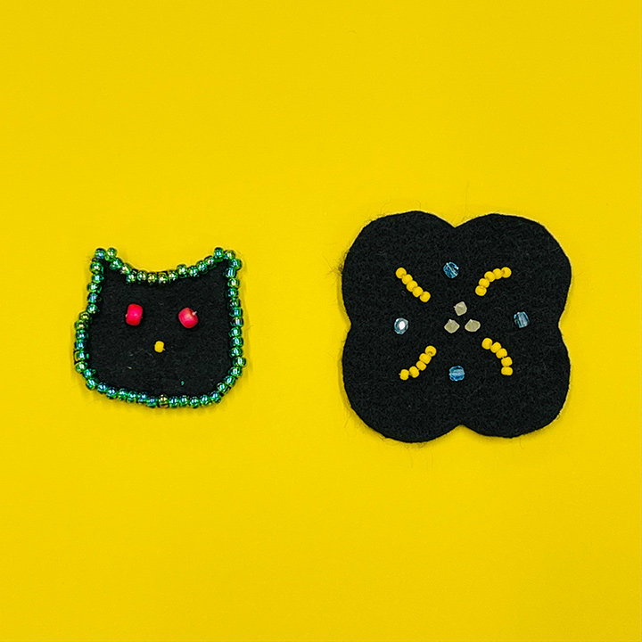 ビーズ刺繍でブローチづくり